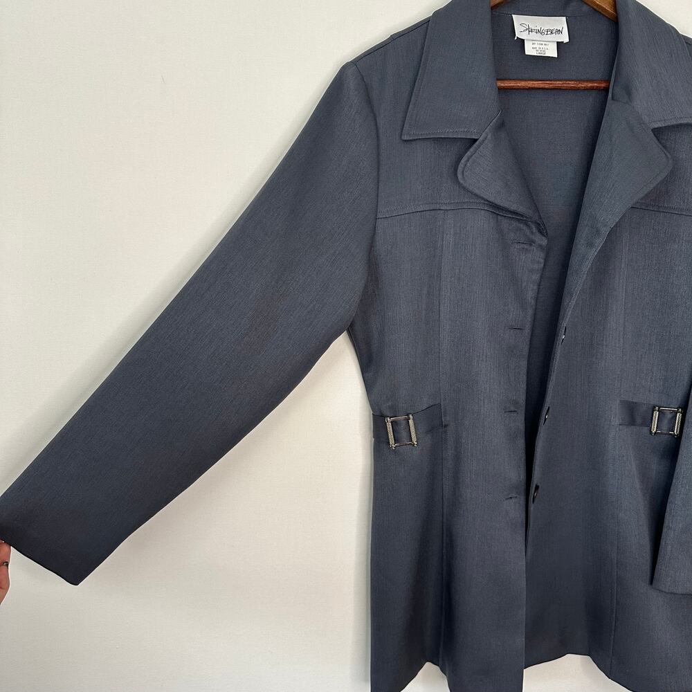 Stringbean Vintage Button Up Gray Lightweight Jacket - Picture 7 of 15